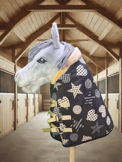Stalldecke jaquard in schwarz 
