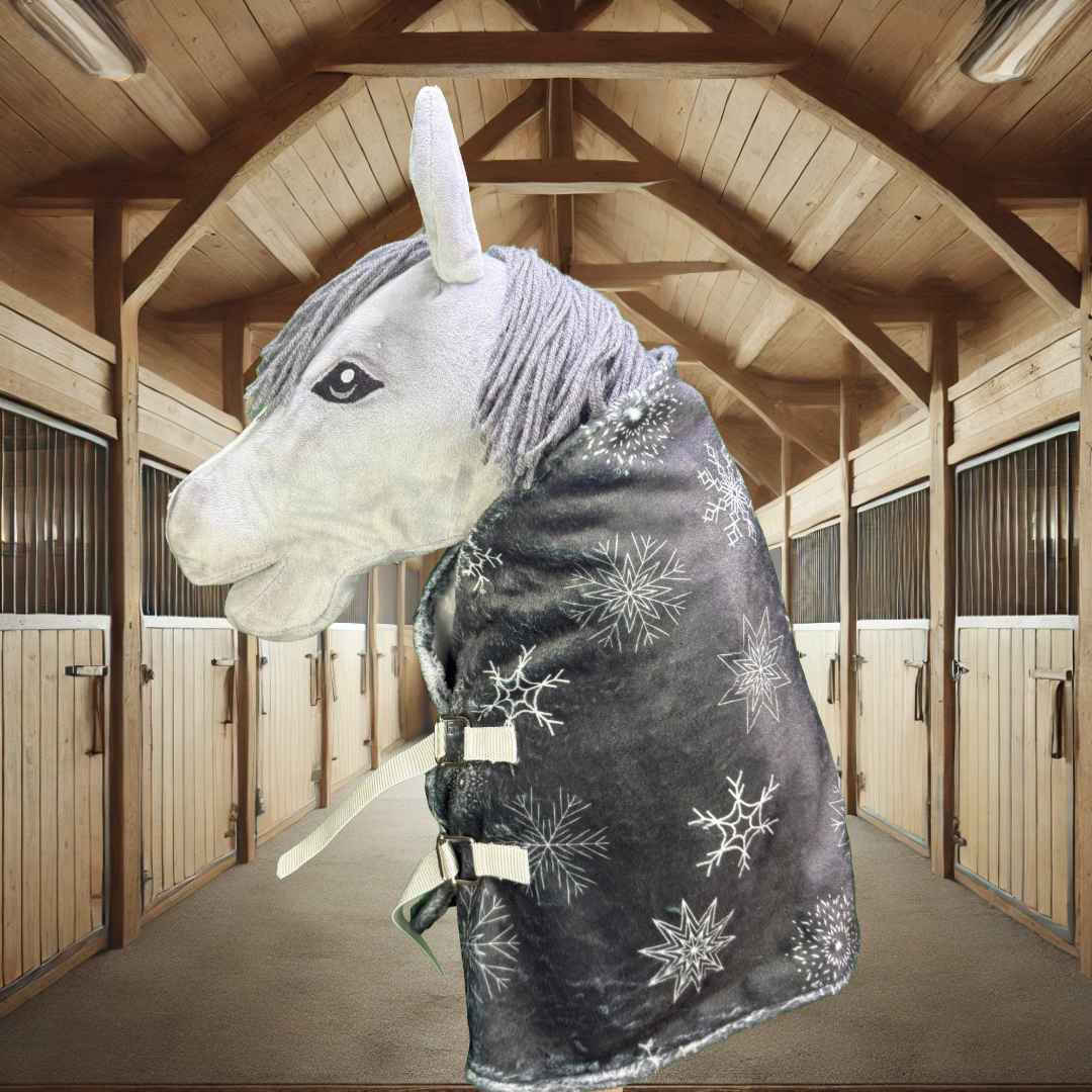 Stalldecke mit Schneeflocken in grau 